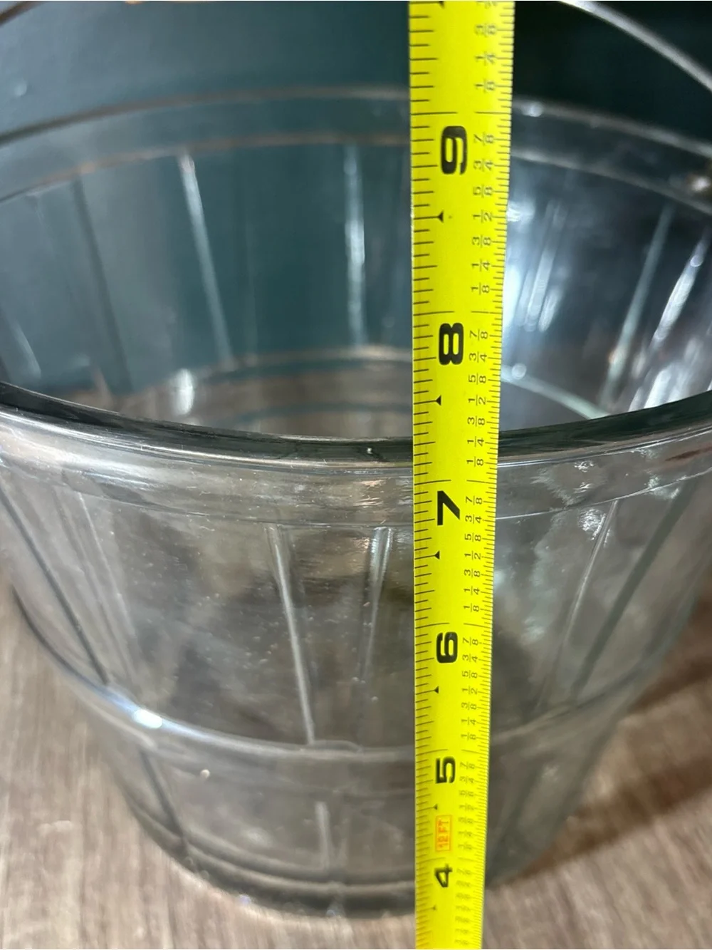 Vtg Anchor Hocking Co Glass Basket Ice Bucket 3100/318 With Bale Glasses and Box